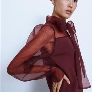 Final sale Zara contrasting organza dress flash sale